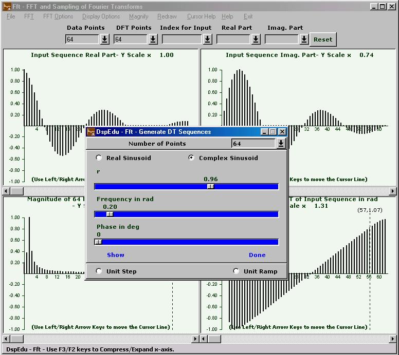 Screenshot of FFT Module of DspEdu 2.1