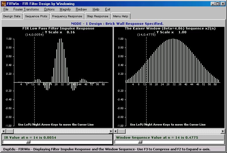 Screenshot of Firwin Module of DspEdu 2.1