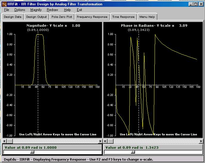 Screenshot of Iirfilt Module of DspEdu 2.1