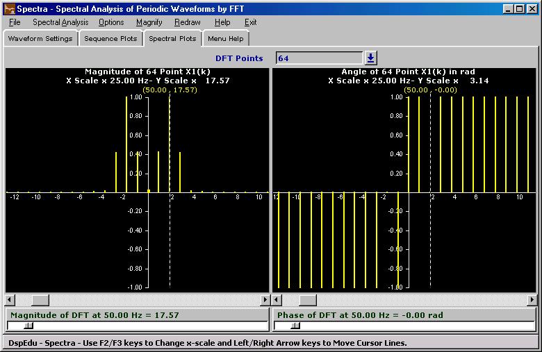 Screenshot of Spectra Module of DspEdu 2.1